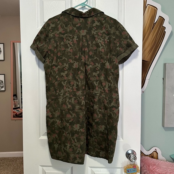 Title Nine Rosie Utility Short Romper - Wailea Camo, Dusty Olive, Size XL - Picture 6 of 10